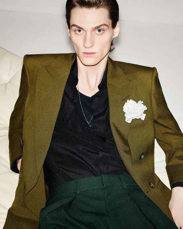 WOOL CASHMERE SILK REPS JACKET GREEN WOOD online